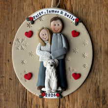 Load image into Gallery viewer, 3 Member Custom clay family ornament
