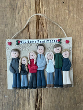 Load image into Gallery viewer, Large Family custom clay ornament 7 or more members