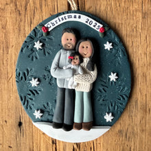 Load image into Gallery viewer, 3 Member Custom clay family ornament