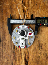 Load image into Gallery viewer, To the Moon & Back Astronaut Ornament – Handmade Polymer Clay