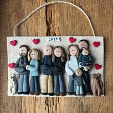 Load image into Gallery viewer, Large Family custom clay ornament 7 or more members