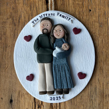 Load image into Gallery viewer, 3 Member Custom clay family ornament