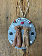 Load image into Gallery viewer, 2 Member custom clay family portrait Christmas ornament