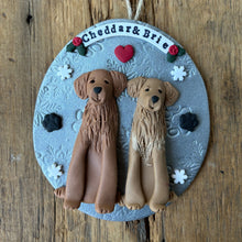 Load image into Gallery viewer, 2 Member custom clay family portrait Christmas ornament
