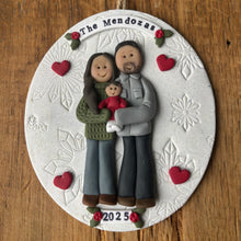 Load image into Gallery viewer, 3 Member Custom clay family ornament