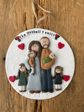 Load image into Gallery viewer, 6 Member custom clay family portrait Christmas ornament