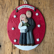 Load image into Gallery viewer, 3 Member Custom clay family ornament