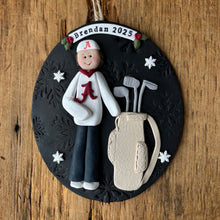 Load image into Gallery viewer, 2 Member custom clay family portrait Christmas ornament
