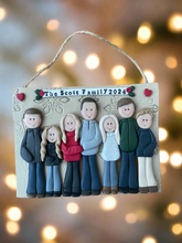 Load image into Gallery viewer, Large Family custom clay ornament 7 or more members