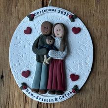 Load image into Gallery viewer, 3 Member Custom clay family ornament