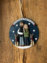Load image into Gallery viewer, 4 Member custom clay family portrait Christmas ornament