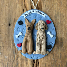 Load image into Gallery viewer, 2 Member custom clay family portrait Christmas ornament