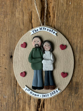 Load image into Gallery viewer, 2 Member custom clay family portrait Christmas ornament