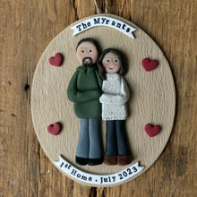 Load image into Gallery viewer, 2 Member custom clay family portrait Christmas ornament