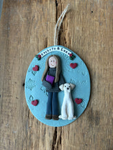 Load image into Gallery viewer, 2 Member custom clay family portrait Christmas ornament