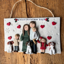 Load image into Gallery viewer, Large Family custom clay ornament 7 or more members