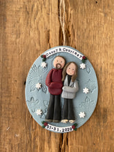 Load image into Gallery viewer, 2 Member custom clay family portrait Christmas ornament