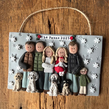 Load image into Gallery viewer, Large Family custom clay ornament 7 or more members