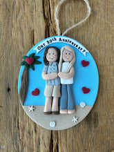 Load image into Gallery viewer, 2 Member custom clay family portrait Christmas ornament