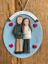 Load image into Gallery viewer, 2 Member custom clay family portrait Christmas ornament