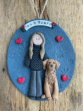 Load image into Gallery viewer, 2 Member custom clay family portrait Christmas ornament