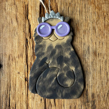 Load image into Gallery viewer, princess donut, a Persian cat from Dungeon Crawler carl, wearing purple sunglasses.