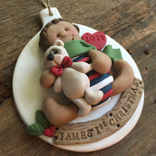 Load image into Gallery viewer, Custom Baby's first 1st Christmas clay ornament