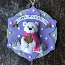 Load image into Gallery viewer, Custom Baby's first 1st Christmas clay ornament