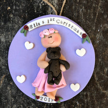 Load image into Gallery viewer, Custom Baby's first 1st Christmas clay ornament