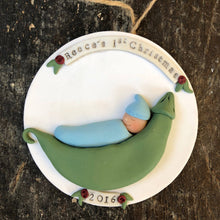 Load image into Gallery viewer, Custom Baby's first 1st Christmas clay ornament