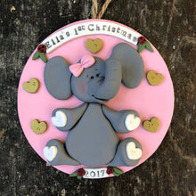 Load image into Gallery viewer, Custom Baby's first 1st Christmas clay ornament