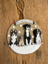 Load image into Gallery viewer, 4 Member custom clay family portrait Christmas ornament