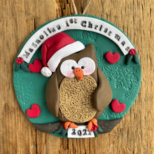 Load image into Gallery viewer, Custom Baby's first 1st Christmas clay ornament