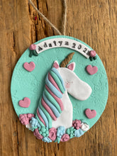 Load image into Gallery viewer, Custom Baby's first 1st Christmas clay ornament