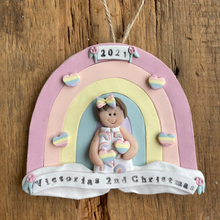 Load image into Gallery viewer, Custom Baby's first 1st Christmas clay ornament