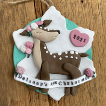 Load image into Gallery viewer, Custom Baby's first 1st Christmas clay ornament