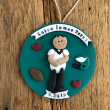 Load image into Gallery viewer, Custom Baby's first 1st Christmas clay ornament
