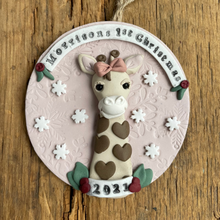 Load image into Gallery viewer, Custom Baby's first 1st Christmas clay ornament