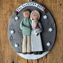 Load image into Gallery viewer, 3 Member Custom clay family ornament
