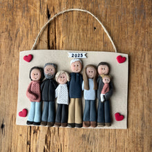 Load image into Gallery viewer, Large Family custom clay ornament 7 or more members
