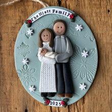 Load image into Gallery viewer, 3 Member Custom clay family ornament
