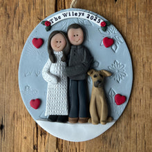 Load image into Gallery viewer, 3 Member Custom clay family ornament
