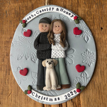 Load image into Gallery viewer, 3 Member Custom clay family ornament
