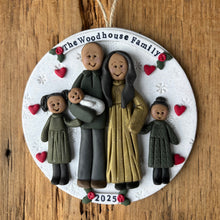 Load image into Gallery viewer, Family ornament with 'The Woodhouse Family' and '2025' on a wooden background
