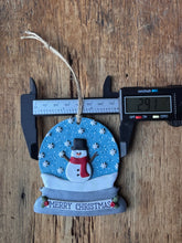 Load image into Gallery viewer, Snow globe with snowman ornament

