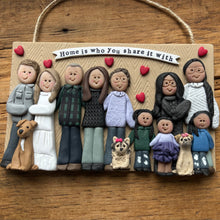 Load image into Gallery viewer, Large Family custom clay ornament 7 or more members
