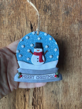 Load image into Gallery viewer, Snow globe with snowman ornament

