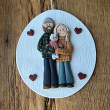 Load image into Gallery viewer, 3 Member Custom clay family ornament
