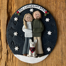 Load image into Gallery viewer, 3 Member Custom clay family ornament

