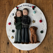 Load image into Gallery viewer, 3 Member Custom clay family ornament
